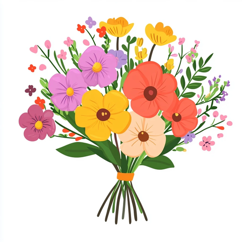 花束包装纸扁平插画