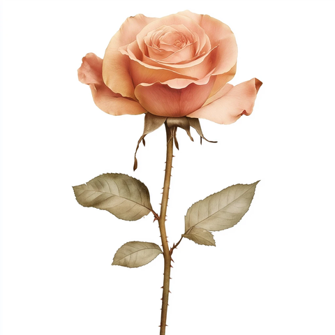 褪色玫瑰花朵黄色茎