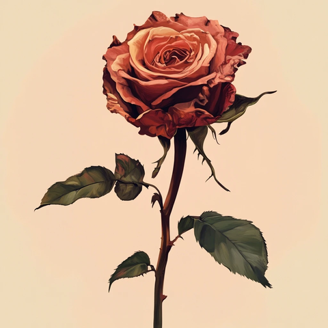 凋零玫瑰卡通肖像