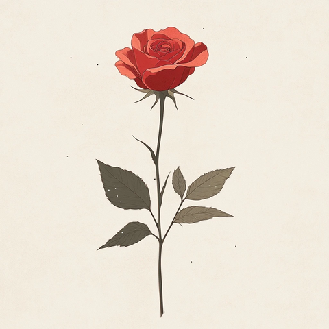 红色玫瑰矢量插画