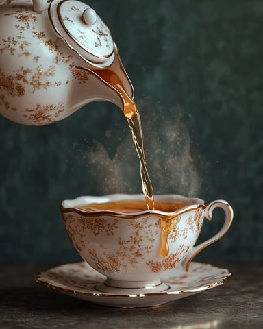 茶杯溢出茶水茶壶倒茶