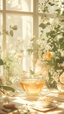 透明玻璃杯装大麦茶