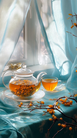 透明茶壶黄茶海棠果