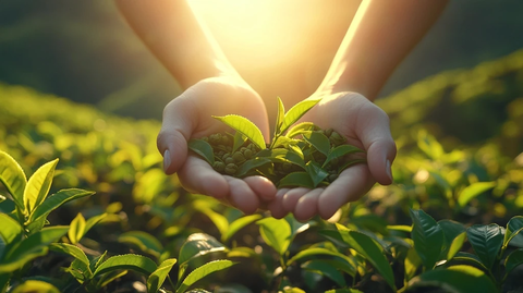 茶山女子采茶眺望