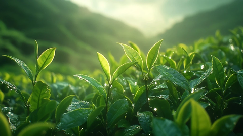 绿茶嫩芽茶园山雾