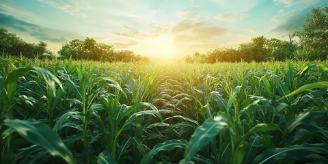 茂密玉米农田远景