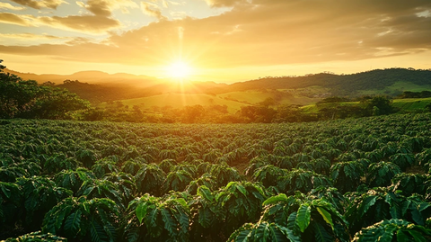 咖啡田日落风景