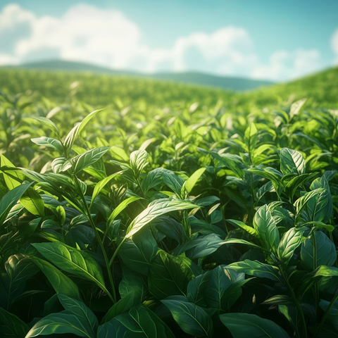 绿意盎然的香草田野