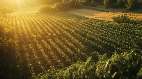 农田鸟瞰图绿色生机