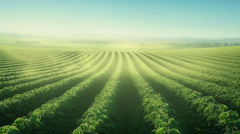 对称绿色大豆田