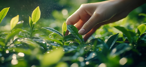 手指轻捻茶叶静享自然