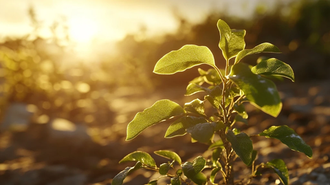 野生玛黛茶树叶阳光照射
