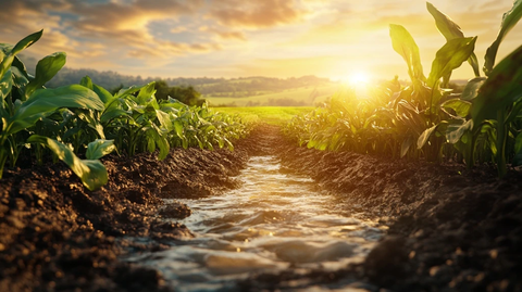 土壤水源阳光滋养茂盛作物