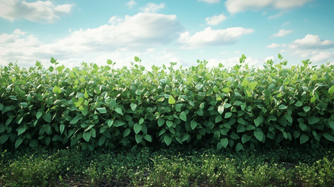 大豆种植园整齐排列广阔田野