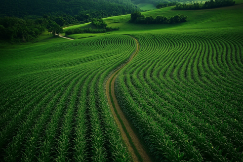 农田小径绿色作物