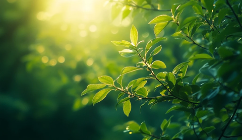 森林春日阳光光环