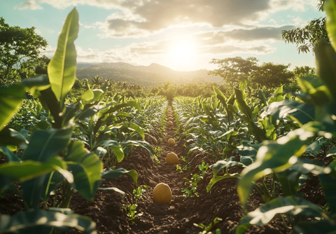 芒果与番石榴半果田野
