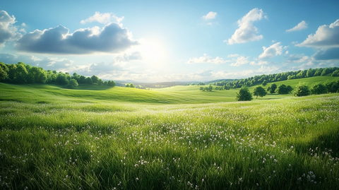 广袤草原蓝天白云