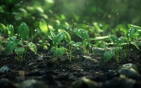 土壤中的绿意盎然