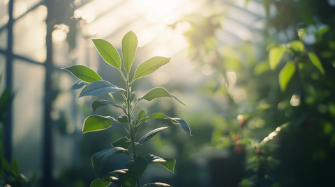 温室中的月桂樱桃树