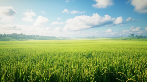 绿色稻田金色谷穗