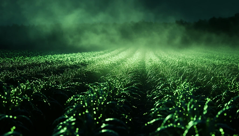 激光捕捉绿色粒子雾霭