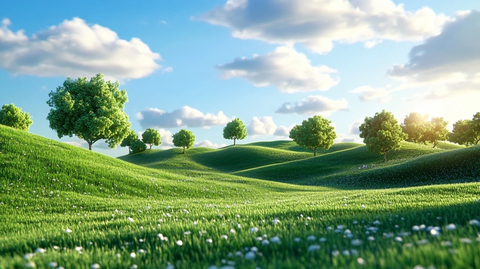 草地树木儿童乐园