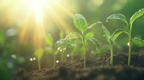 种子发芽阳光照耀生长