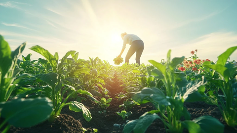 多样花园与阳光照射