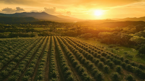 茂密大麻田日落时
