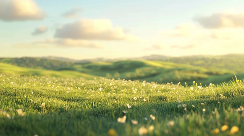 绿草地蓝天背景展示