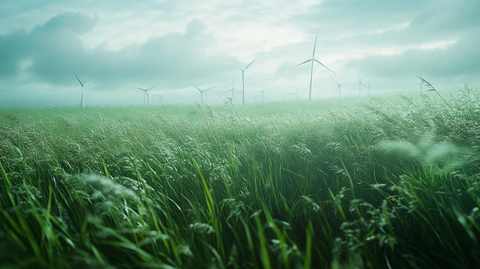 绿色草地风力发电机