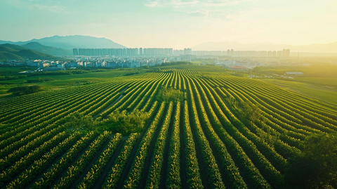 城市绿地花朵排列景观