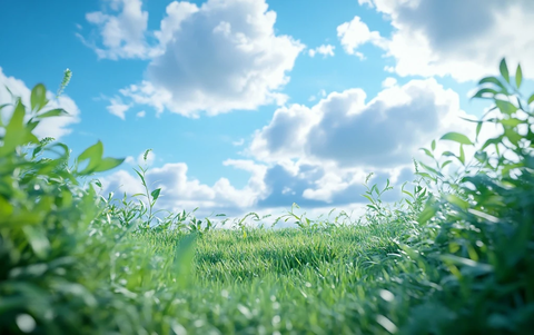 蓝天白云绿草地