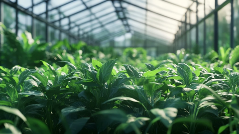 温室绿色植物景象