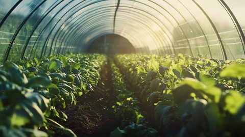 高架温室垂直种植绿叶