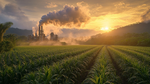 糖厂烟囱排放烟雾