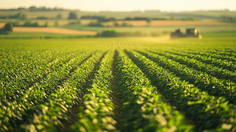 远景收获季节农田