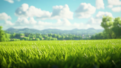 绿草地与模糊前景