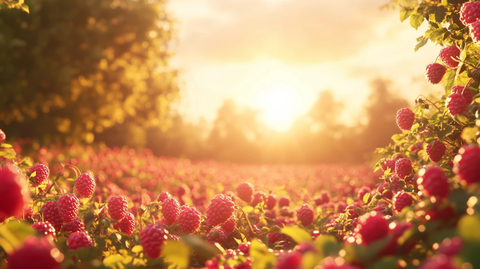 广袤树莓田野与风动林梢