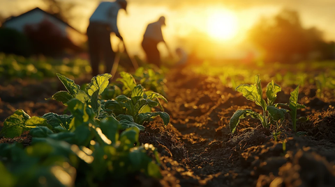 农场工人进行再生农业实践