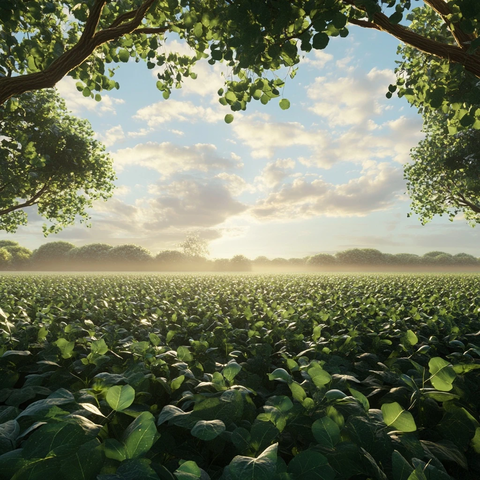 大豆田野与机械设备