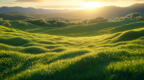 阳光草地户外野餐美景
