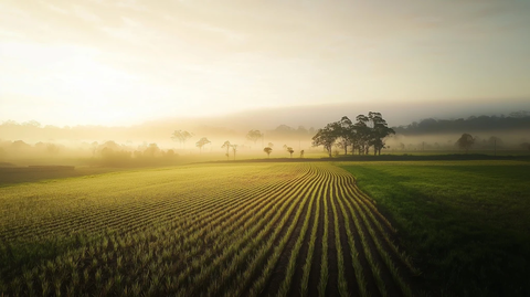 稻田收割前的宁静景象