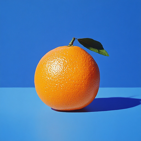 新鲜橙子垂直摆放