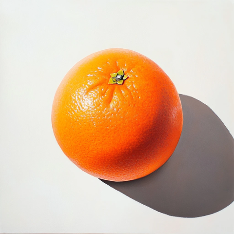 橙子白背景光影右侧