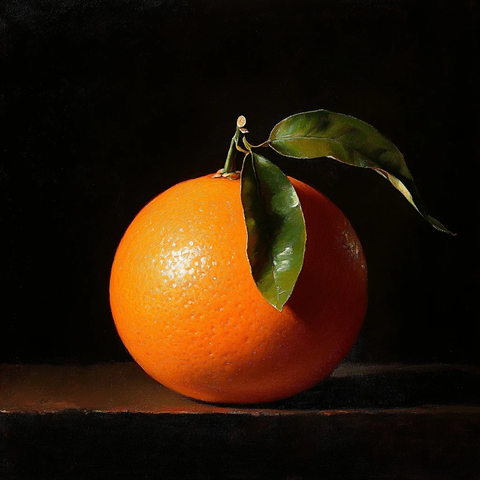 低角橙子油彩画