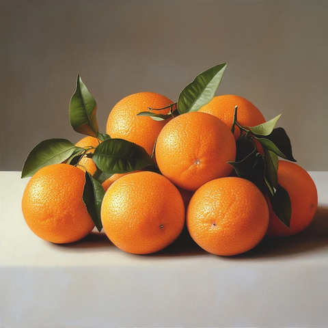 紧密排列的鲜艳橙子