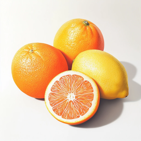 橙子柠檬白色背景