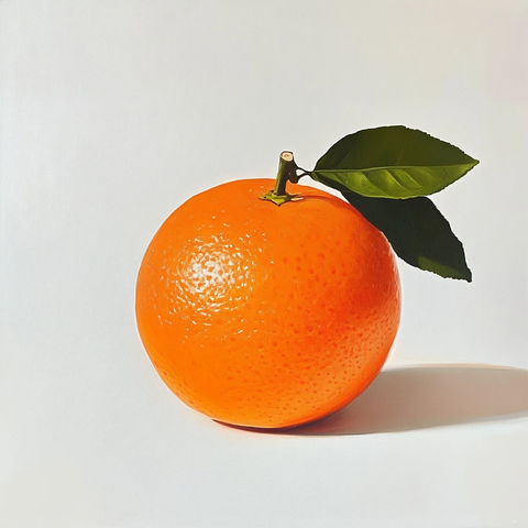 带叶橙子静物